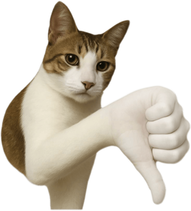 Hình sticker meme con mèo hài lầy lội dislike