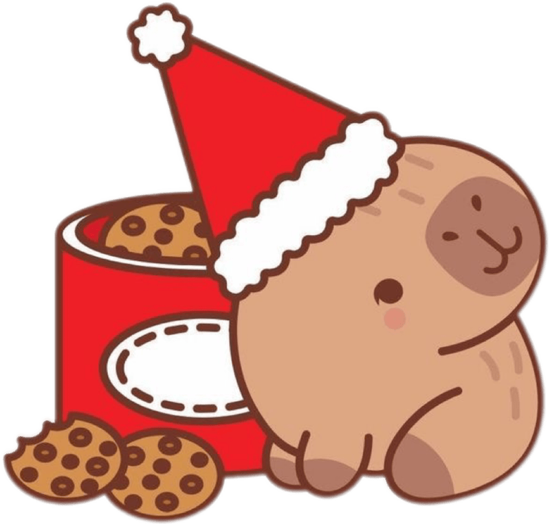 Hình sticker noel hài hước con capypara