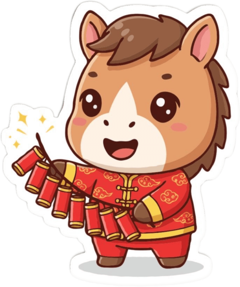 Hình sticker tết vui nhộn biểu cảm ngộ nghĩnh