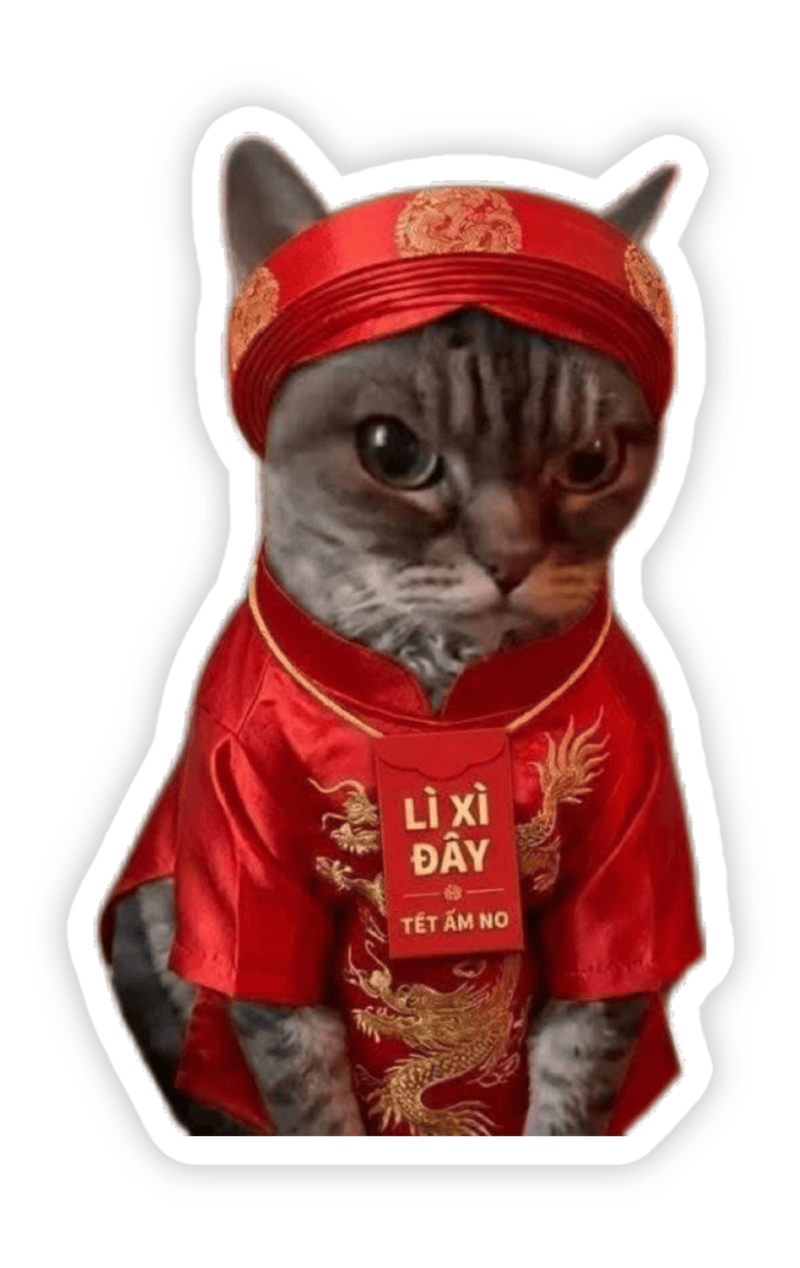 Hình tết làm sticker truyền thống đậm chất Việt Nam