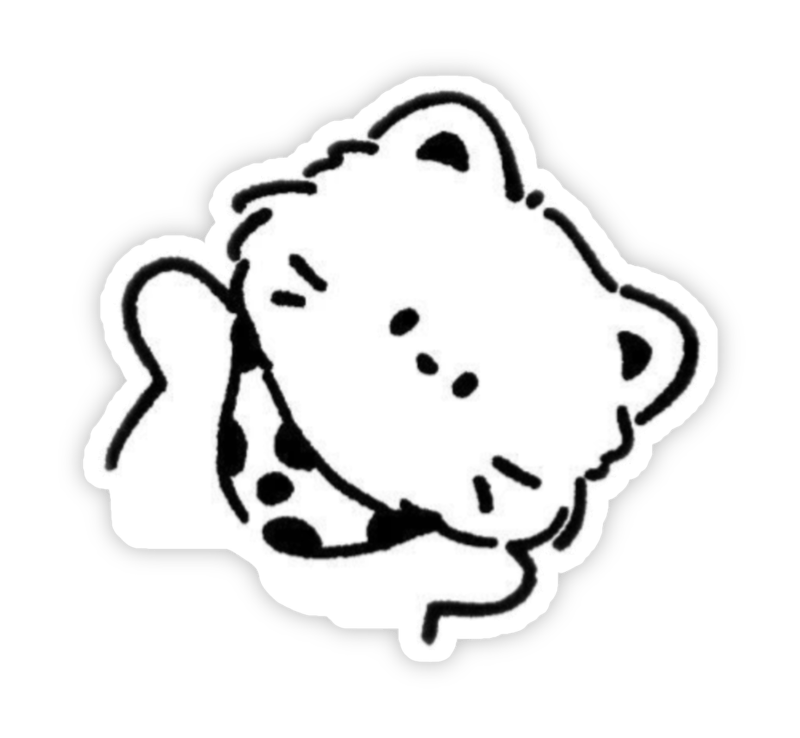 Hình xinh hình sticker cute không màu con mèo