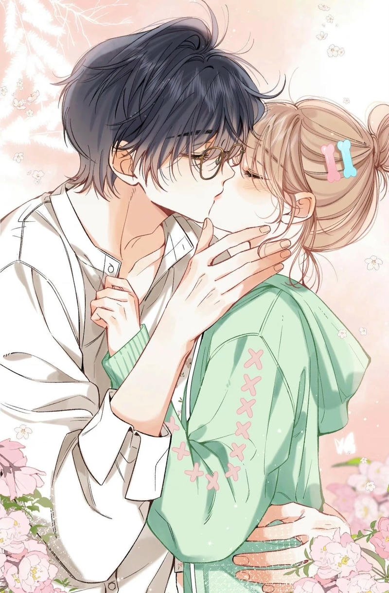 Khoảnh khắc hôn nhau anime đầy cảm xúc nhẹ nhàng