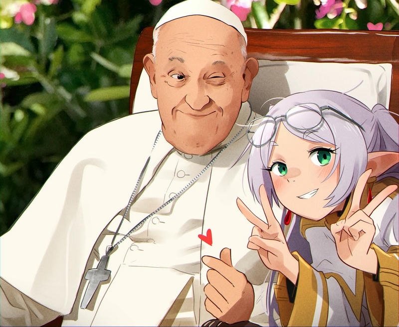 Meme Frieren anime dơ tay hai cực hài