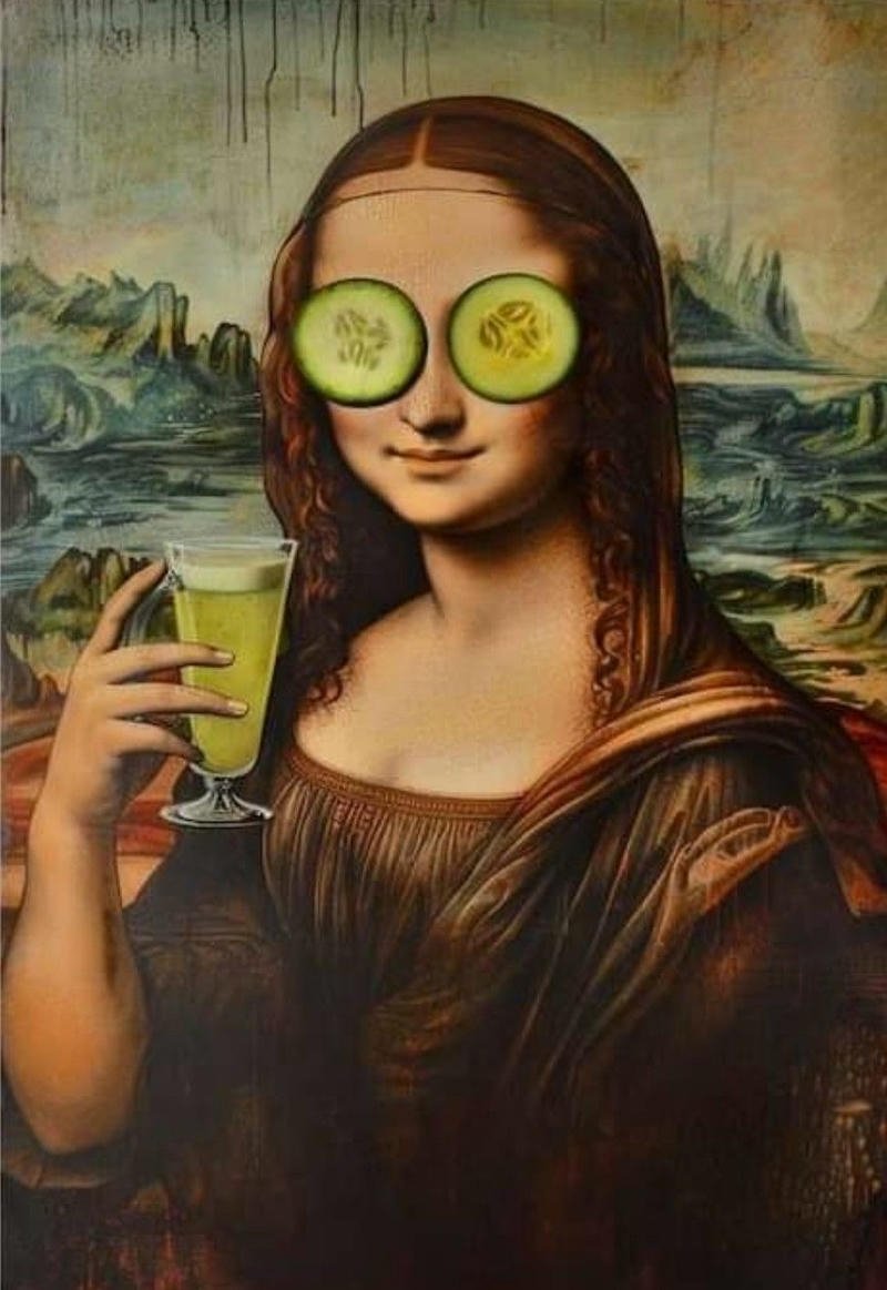 Mona Lisa meme biểu cảm nhẹ nhàng cực chill