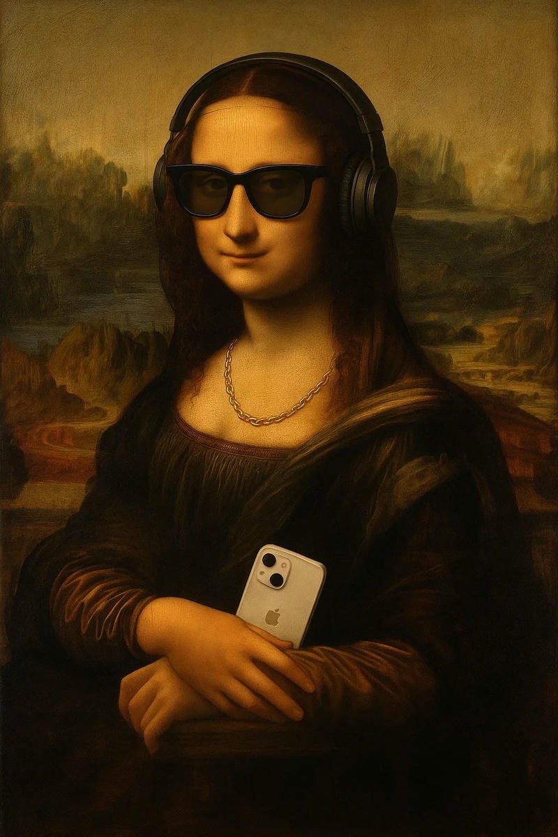 Mona Lisa meme đeo kính râm bựa lầy