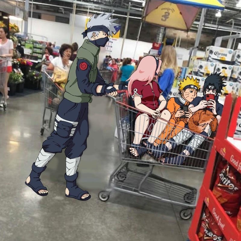 Naruto meme ảnh chế trong siêu thị