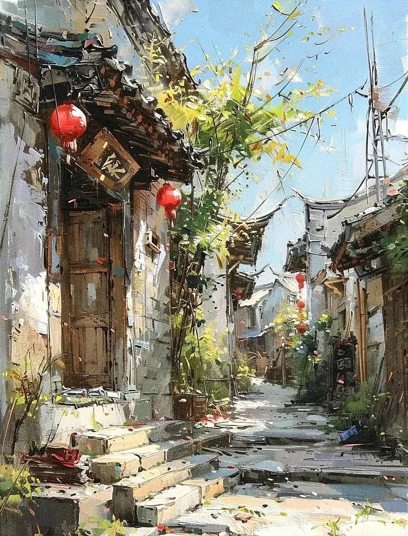 Nét vẽ mềm tạo nên chiều sâu cho phong cảnh thiên nhiên