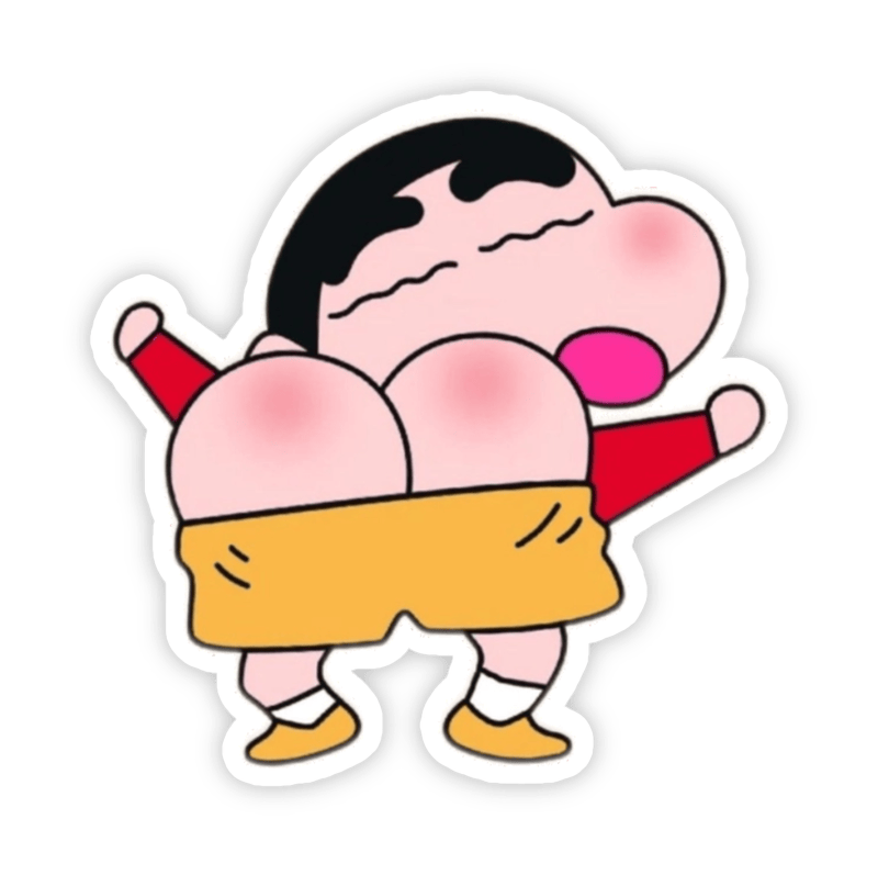 Nhãn dán bựa cực bựa cực lầy shin khoe mông