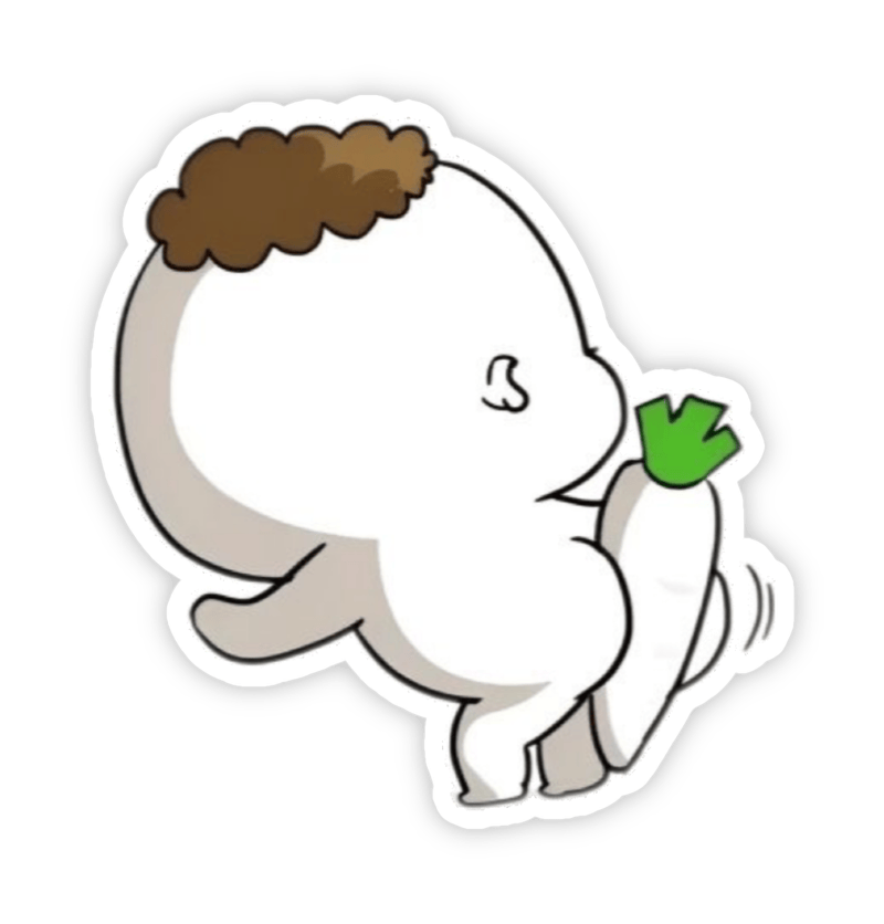 Nhãn dán bựa vui nhộn kẹp củ vào mông