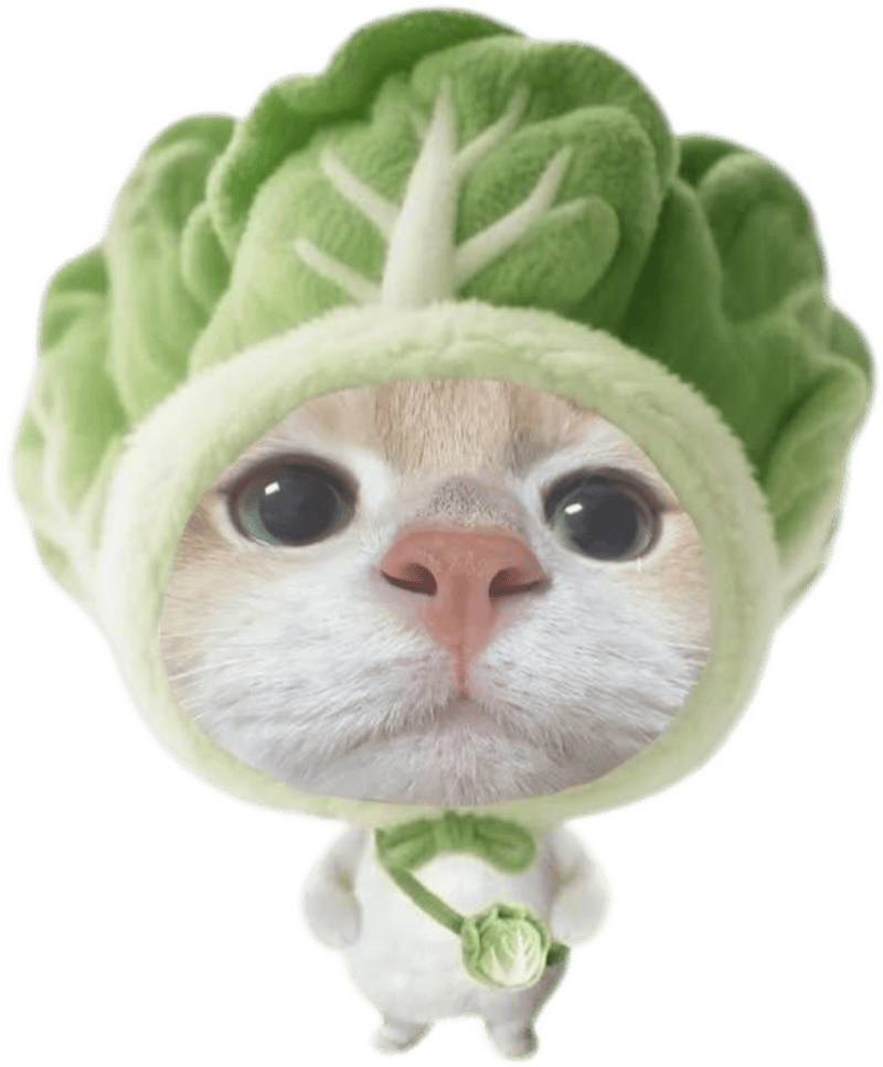 Nhãn dán con vật dễ thương rau cải xinh xắn