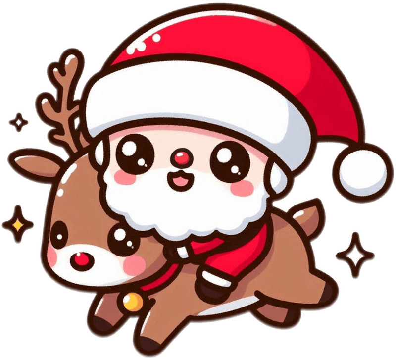 Nhãn dán ông già noel cưỡi tuần lộc