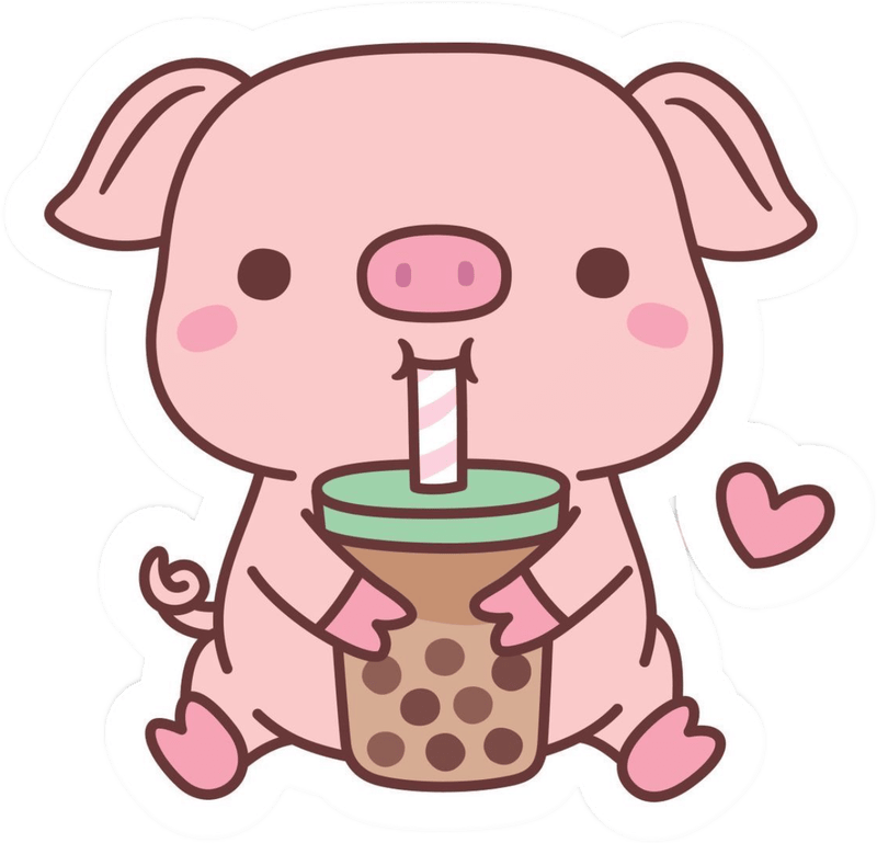 Nhãn dán sticker ngộ con lợn nghĩnh nhỏ xíu siêu cute