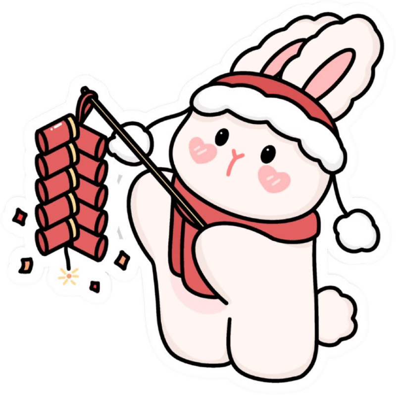 Nhãn dán tết pháo hoa chào năm mới