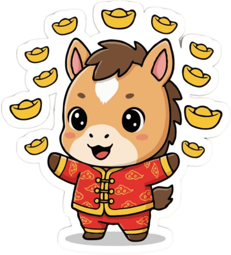 Nhãn dán tết vui nhộn biểu cảm hài hước