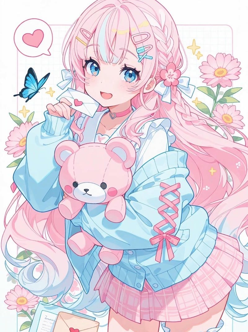 Nhân vật anime cute phong cách kawaii đáng yêu