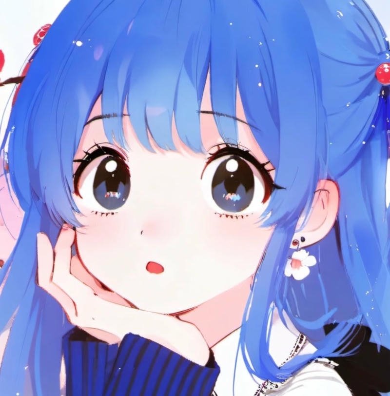 Nhân vật anime cute với ánh nhìn trong sáng