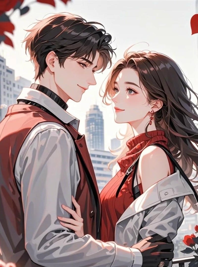 Nhân vật anime đôi nam nữ trong ánh sáng dịu