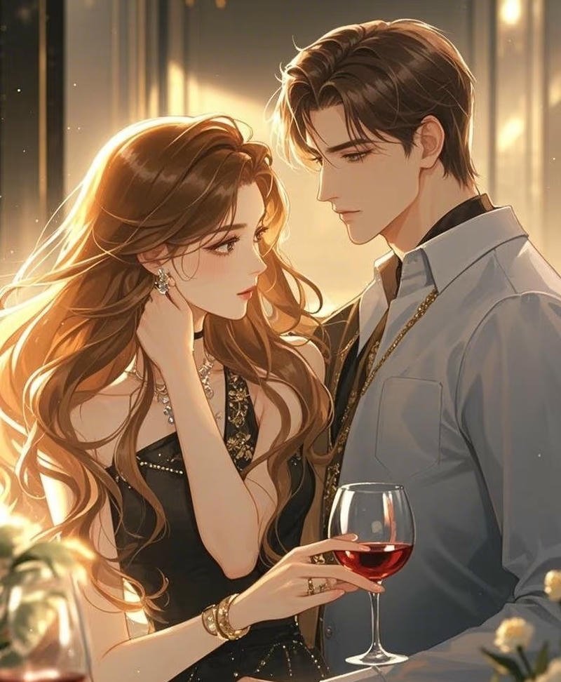 Nhân vật anime đôi nam nữ trong khung cảnh phố