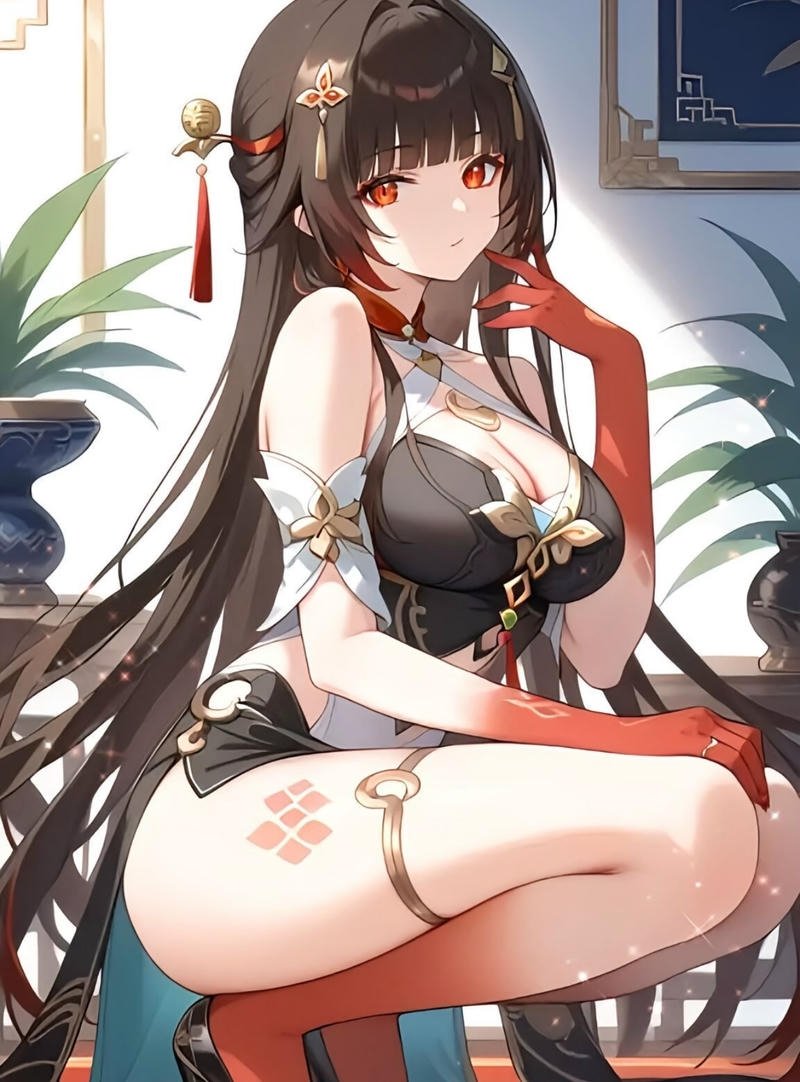 Nhân vật nữ anime múp máp phong cách dễ thương