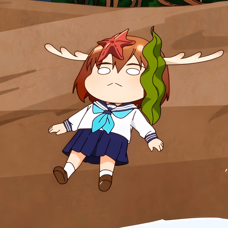 Nokotan meme anime đang nằm trên đất