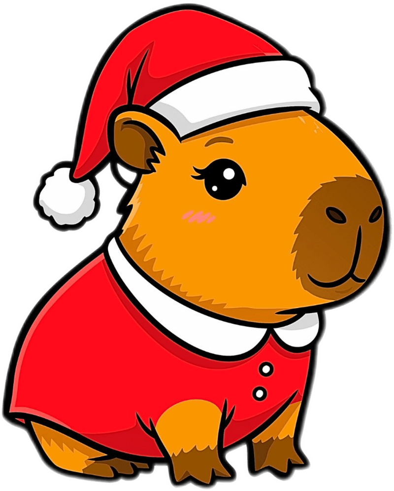 Sticker capypara mặc đồ noel cực yêu