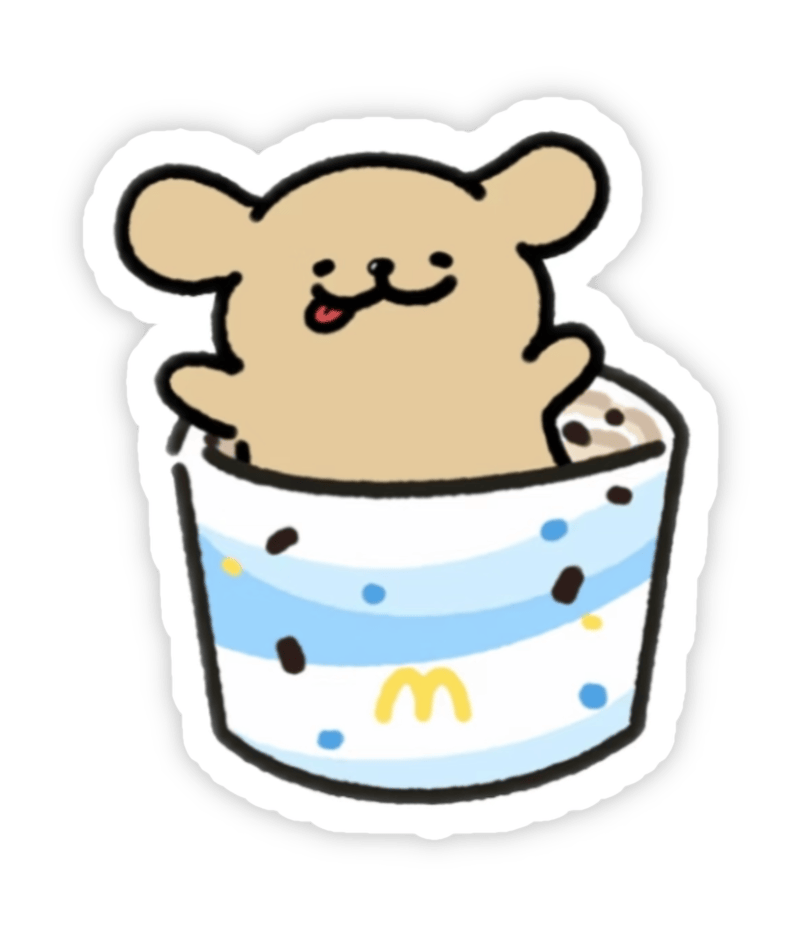 Sticker dễ thương ngọt ngào con gấu trong cốc