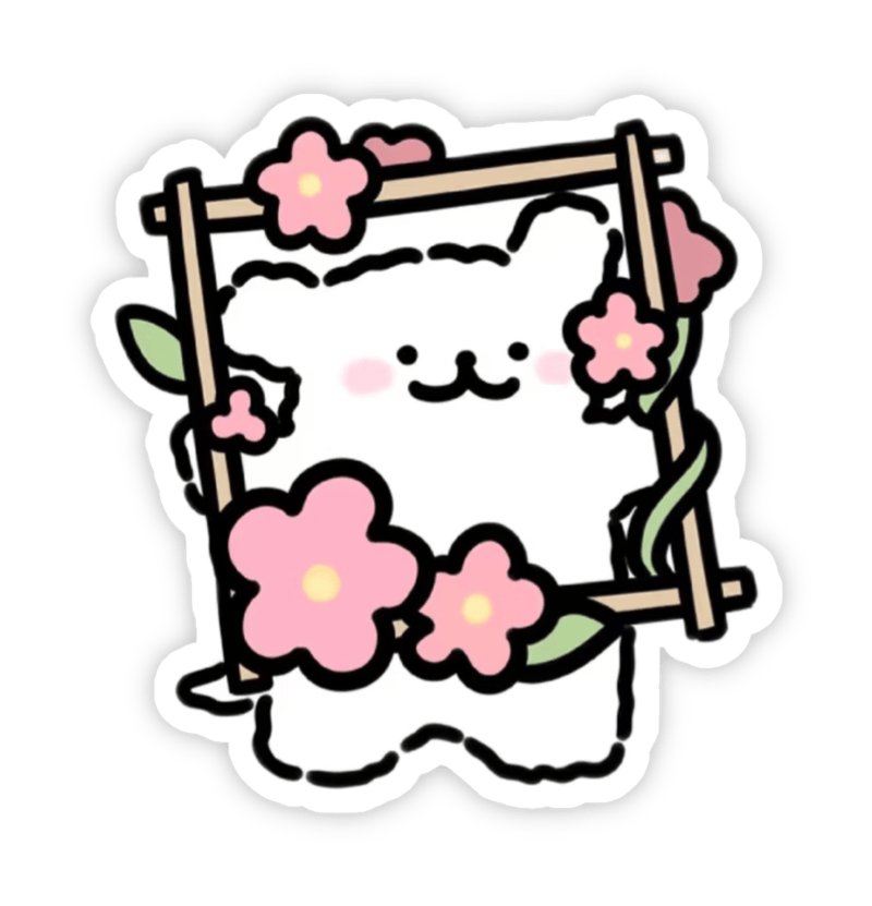Sticker dễ thương siêu xinh có hoa