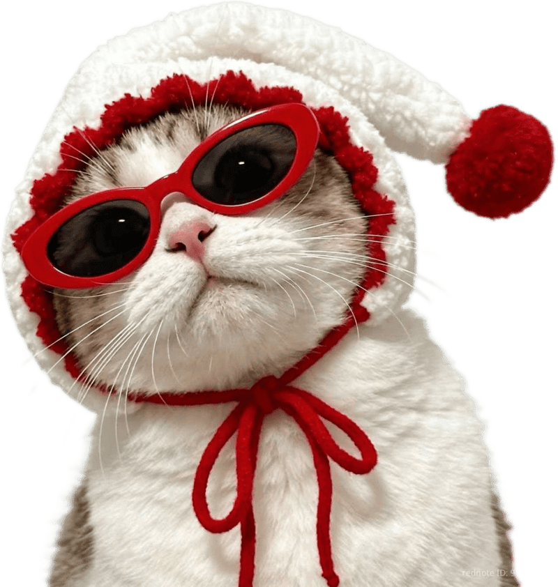 Sticker mèo dễ thương đeo kính xinh xắn