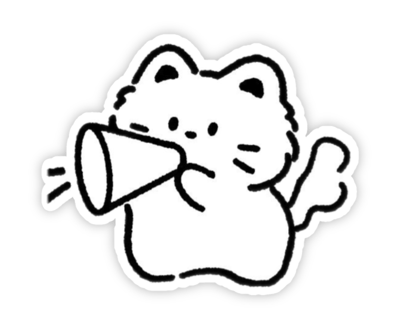 Sticker trắng đen cute nét vẽ đơn giản nhưng cực chất