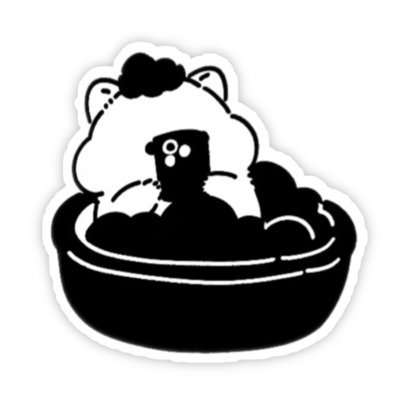 hình sticker cute không màu nét vẽ dễ thương