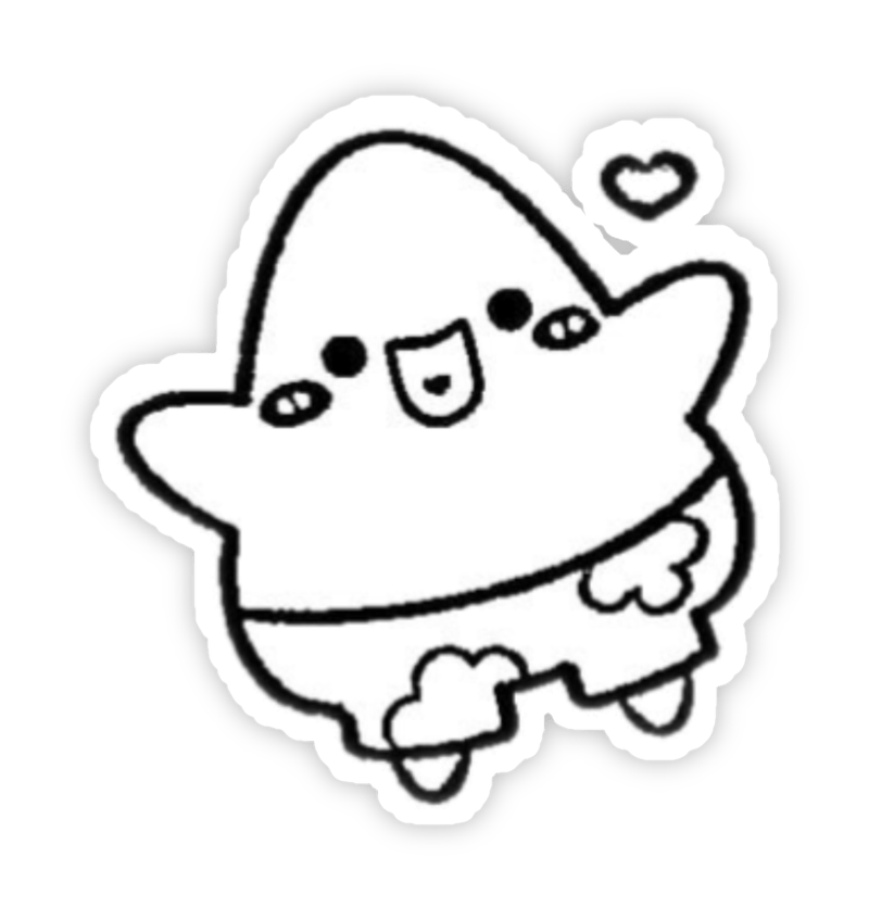 sticker cute không màu phong cách basic cực dễ thương