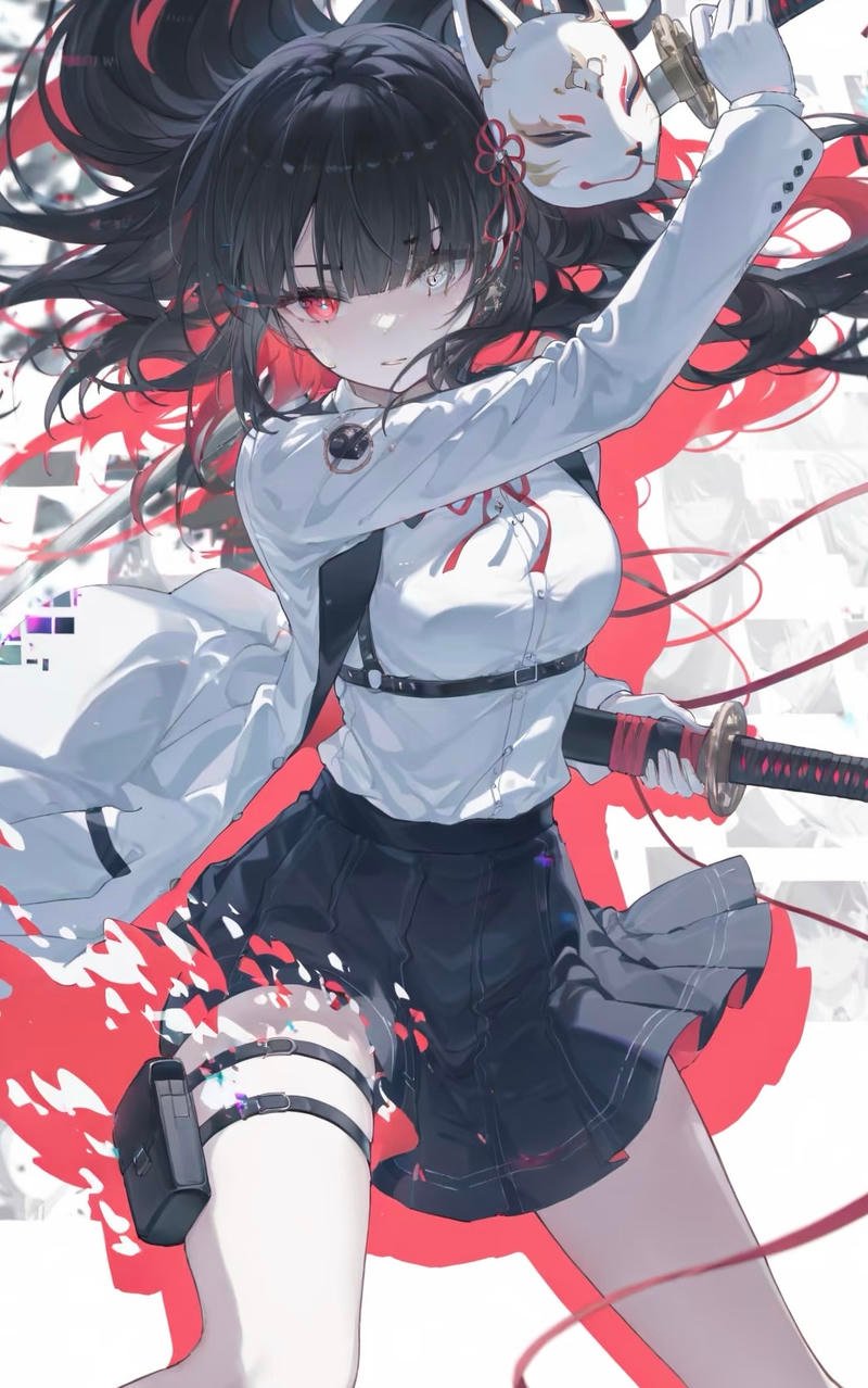 Ảnh anime nữ cầm kiếm phong cách kiếm hiệp huyền bí