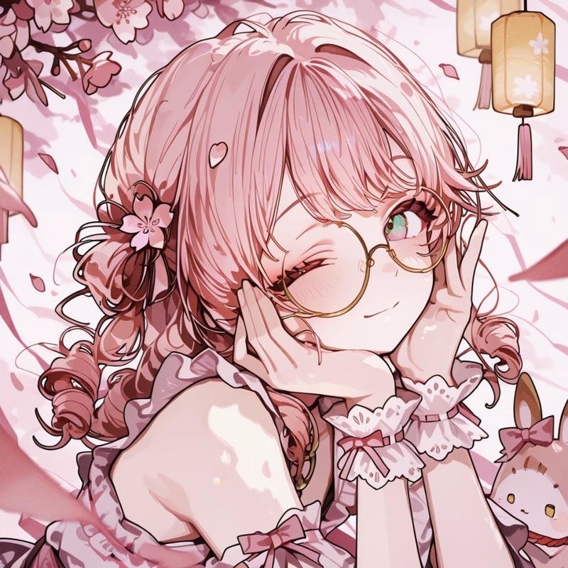 Ảnh anime nữ đeo kính với ánh nhìn dịu dàng cuốn hút