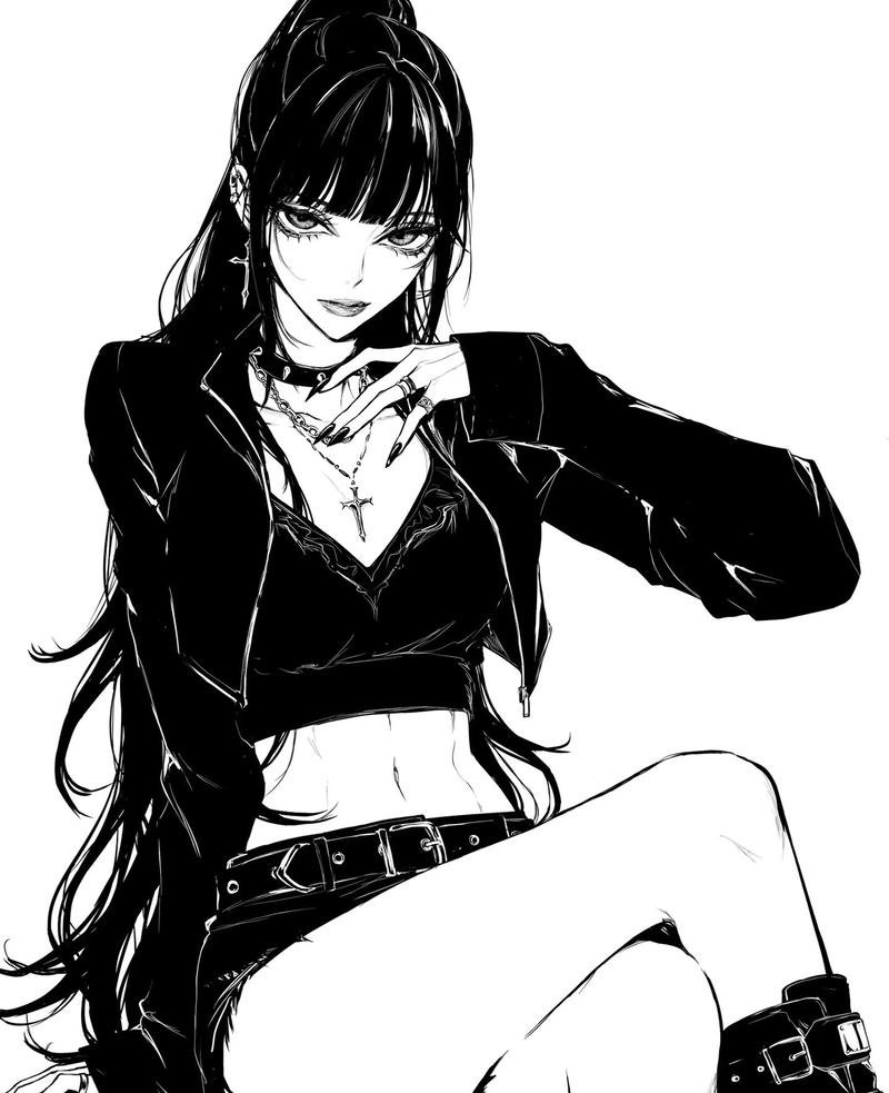 Ảnh anime nữ hai tông sáng tối với ánh mắt buồn