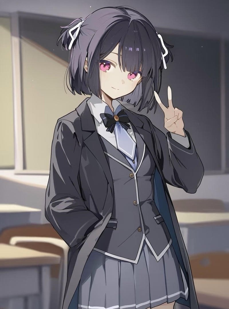 Ảnh anime nữ học sinh với biểu cảm lạnh cuốn hút