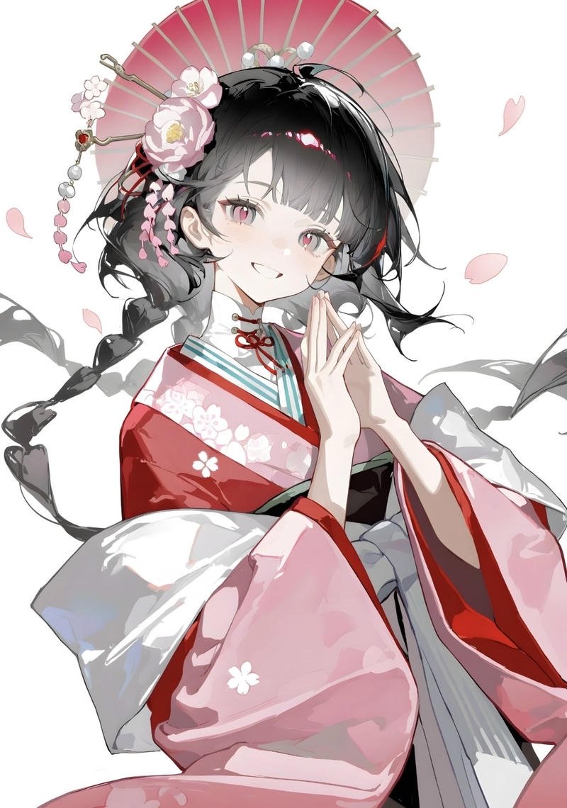 Ảnh anime nữ mặc kimono mang nét truyền thống Nhật Bản