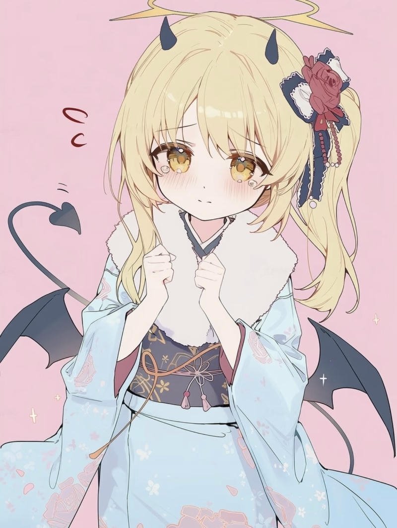 Ảnh anime nữ mặc kimono mang phong cách truyền thống