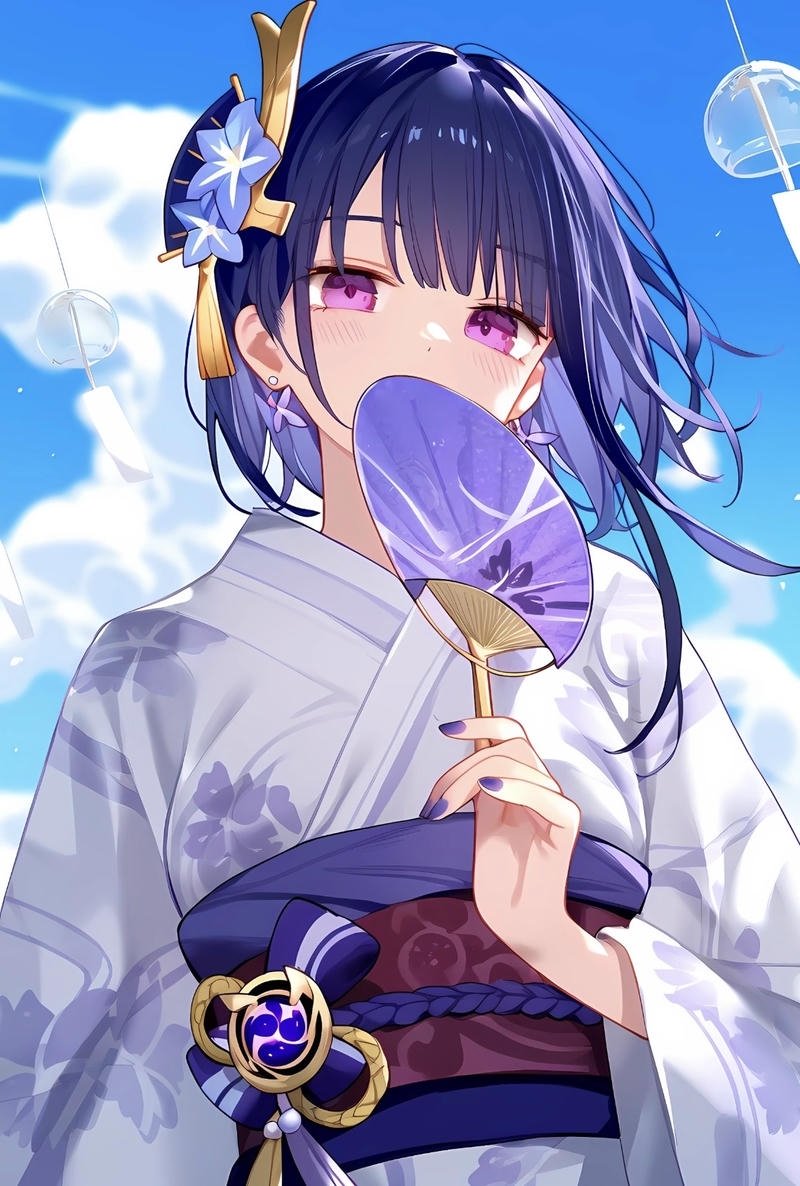 Ảnh anime nữ mặc kimono mang vẻ đẹp trang nhã