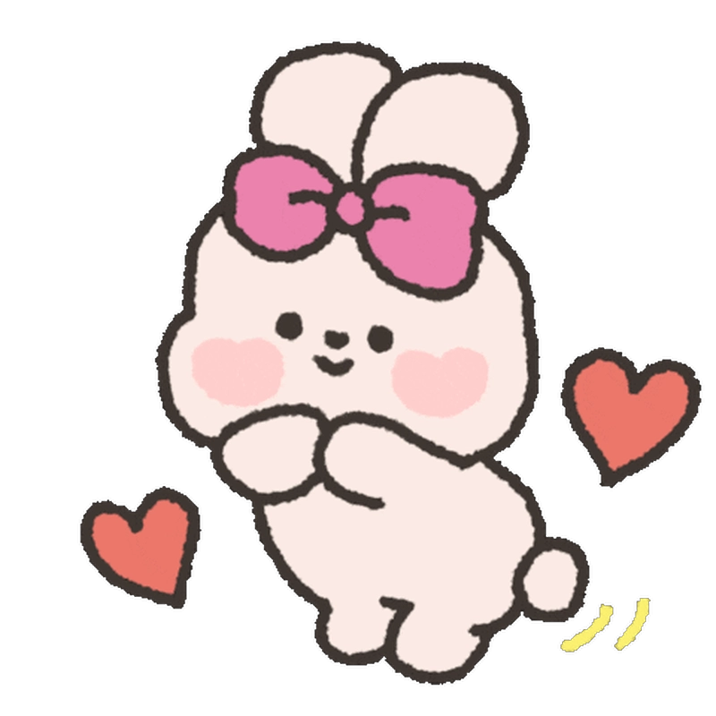 Ảnh hình ảnh sticker con thỏ xinh có nơ hồng