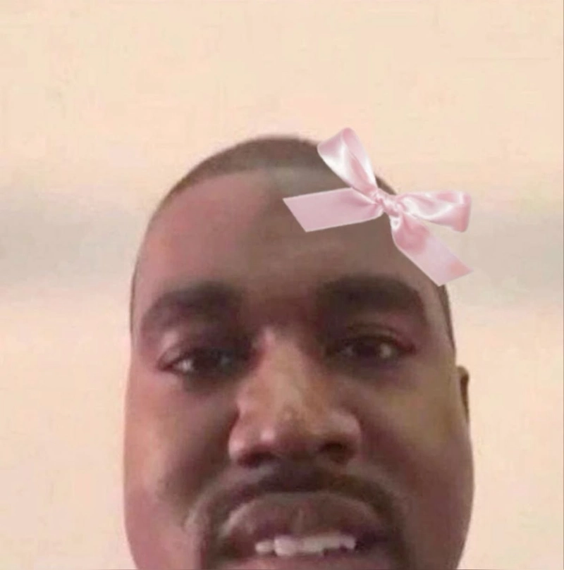 Ảnh meme Kanye West gắn nơ hồng
