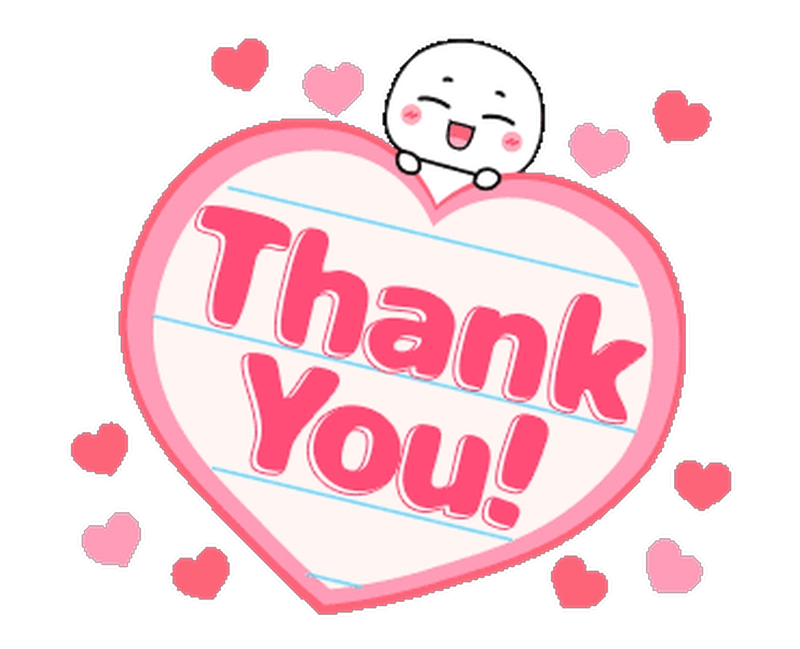 Ảnh sticker cảm ơn trong hình trái tim