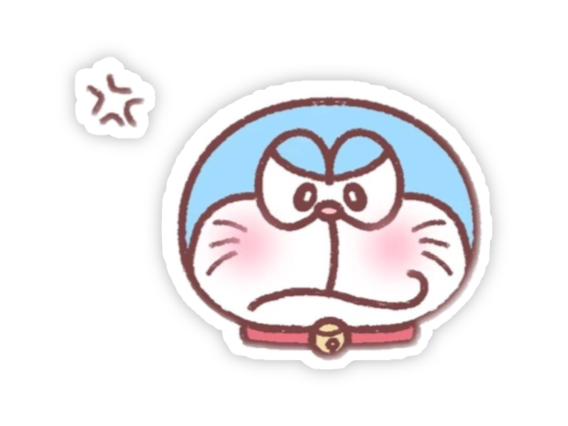 Ảnh sticker doraemon đang vô cùng tức giận