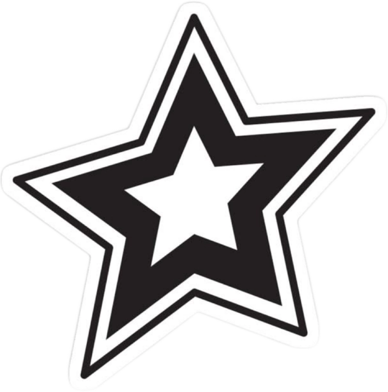Ảnh sticker trắng đen cute ngôi sao