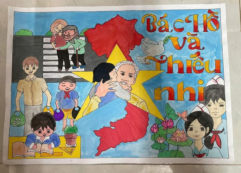 Ảnh vẽ tranh em yêu tổ quốc Việt Nam đơn giản mà đẹp