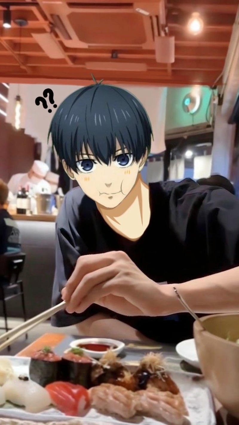 Anime meme Isagi biểu cảm tập trung gây cười