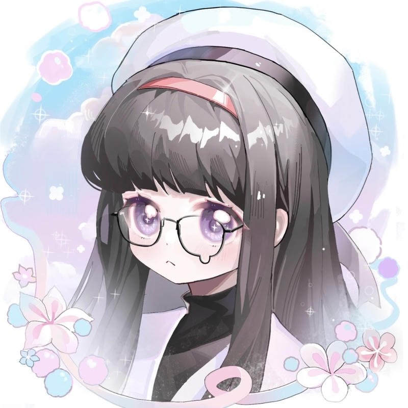 Anime nữ đeo kính với gương mặt nhẹ nhàng