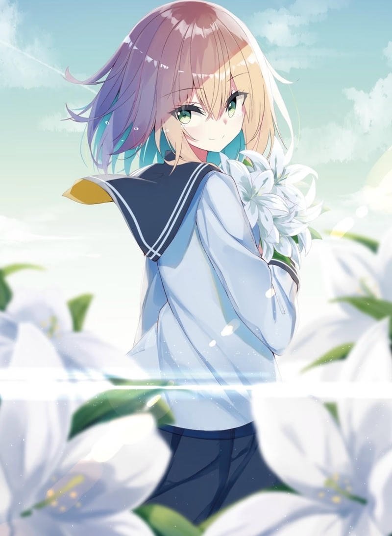 Anime nữ học sinh với phong cách học đường nhẹ nhàng