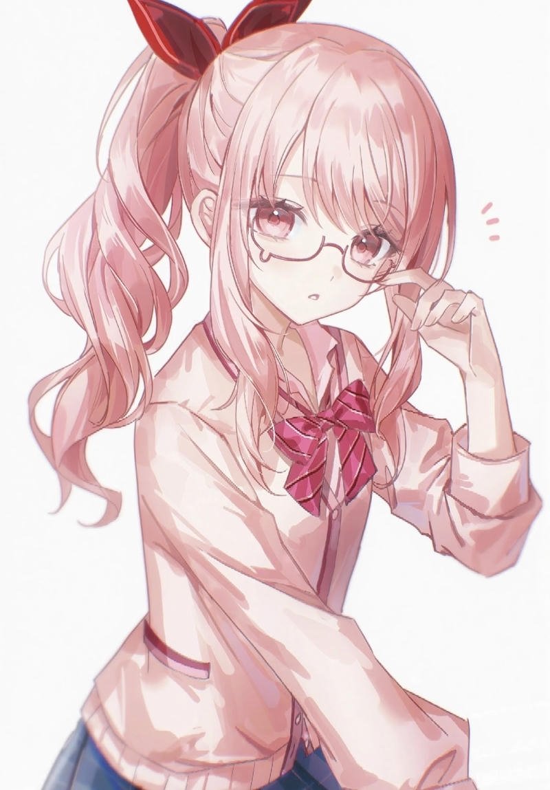 Bức ảnh anime nữ đeo kính với ánh nhìn sắc sảo
