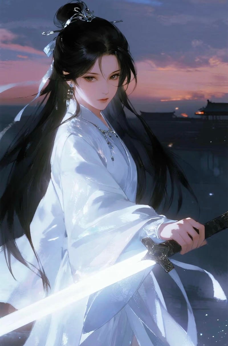 Cô gái anime cầm kiếm phong cách fantasy đầy cuốn hút
