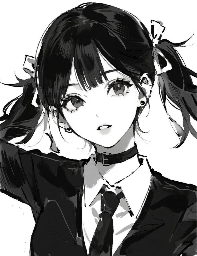 Cô gái anime đơn sắc thể hiện nét u hoài nhẹ